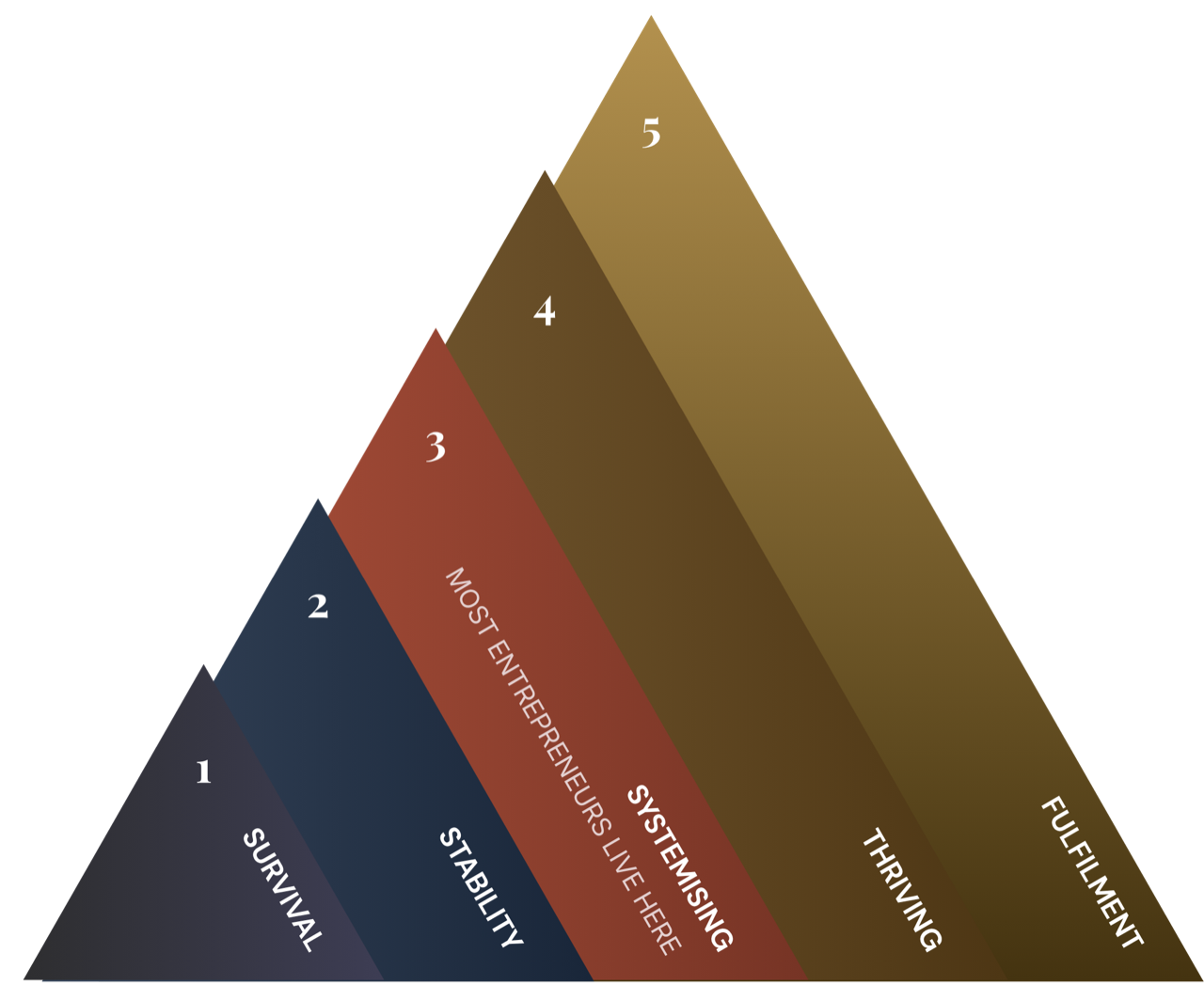 M2M Framework — Five Levels: Survival, Stability, Systemising, Thriving, Fulfilment